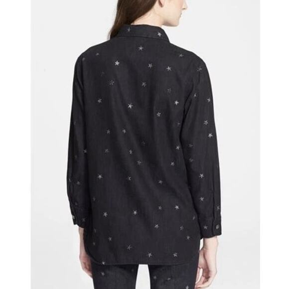 Current/Elliott The Perfect Shirt Washed Black with Mini Stars Size 1 - Picture 2 of 15